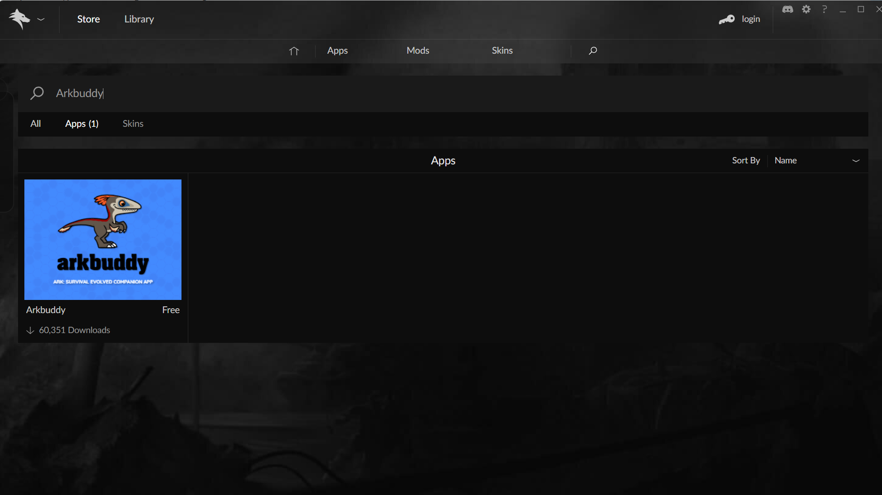 Поиск Arkbuddy в Overwolf