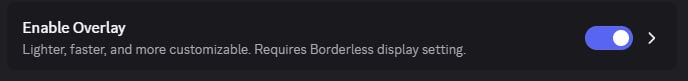 Переключатель нового оверлея Discord